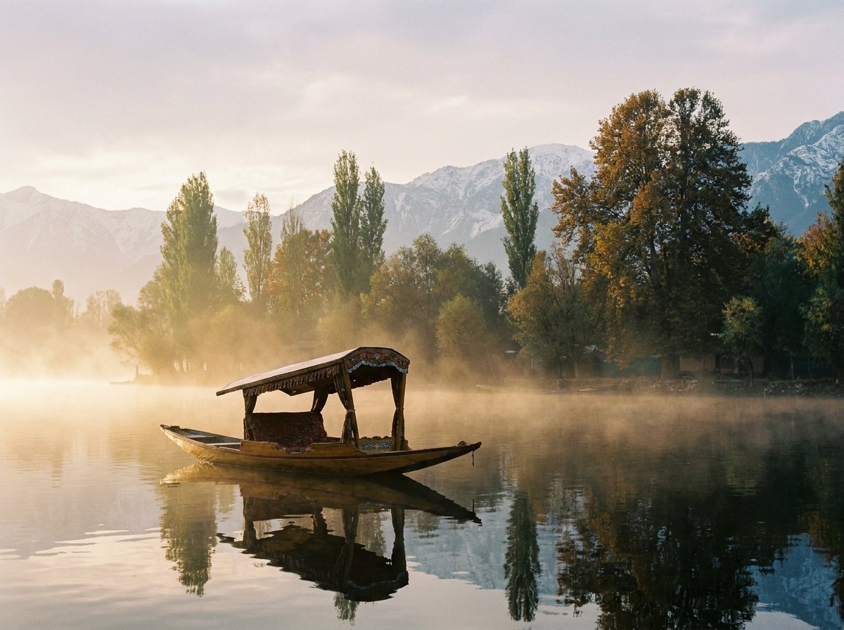 A lake and mountains in Kashmir
